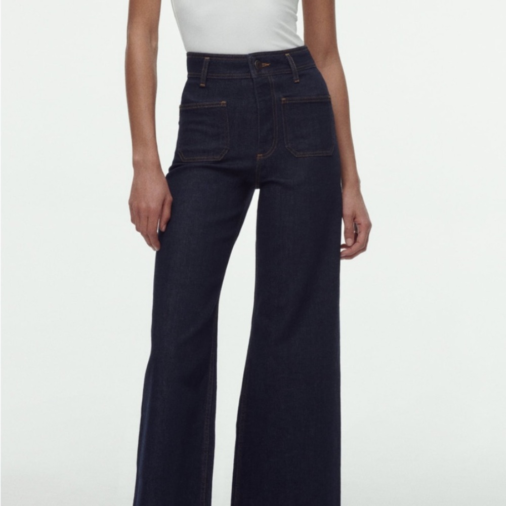 Zara Marine Wide Leg Jeans in black denim